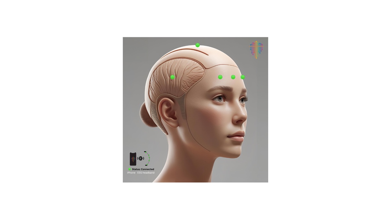 Patient mobile app showing live brain monitoring